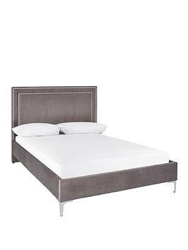 Product photograph of Very Home Hepworth Velvet Bedframe With Mattress Options Buy And Save - Bed Frame With Memory Mattress from very.co.uk
