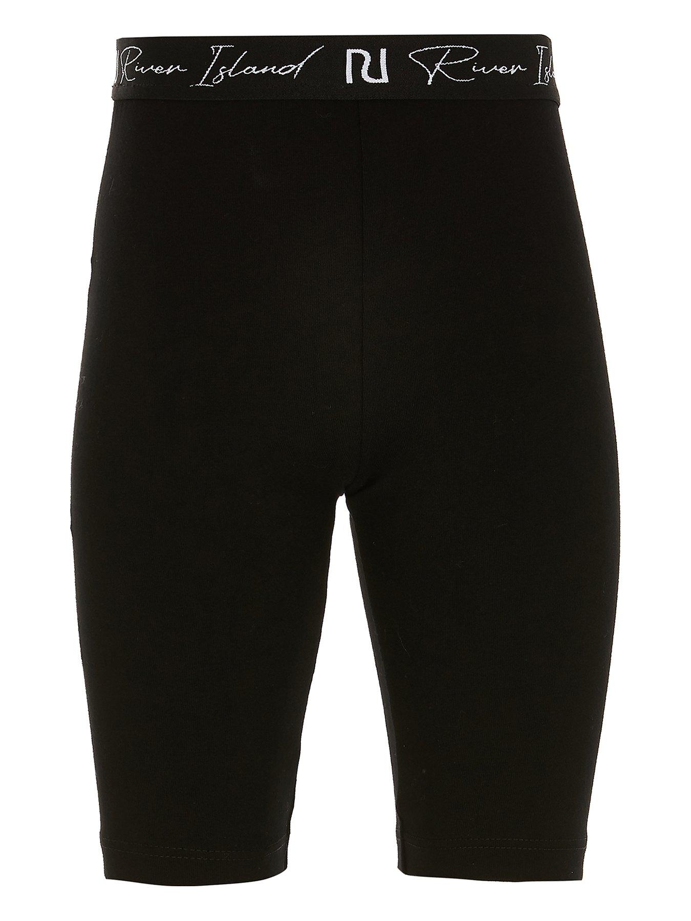 river island black cycling shorts