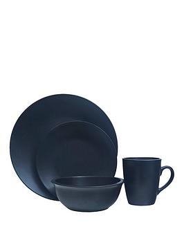 Product photograph of Premier Housewares Black Glazed 16-piece Stoneware Dinner Set from very.co.uk