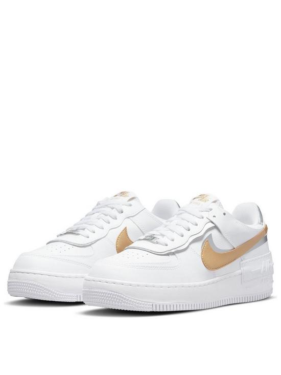 Nike Air Force 1 Shadow - White/Gold | very.co.uk