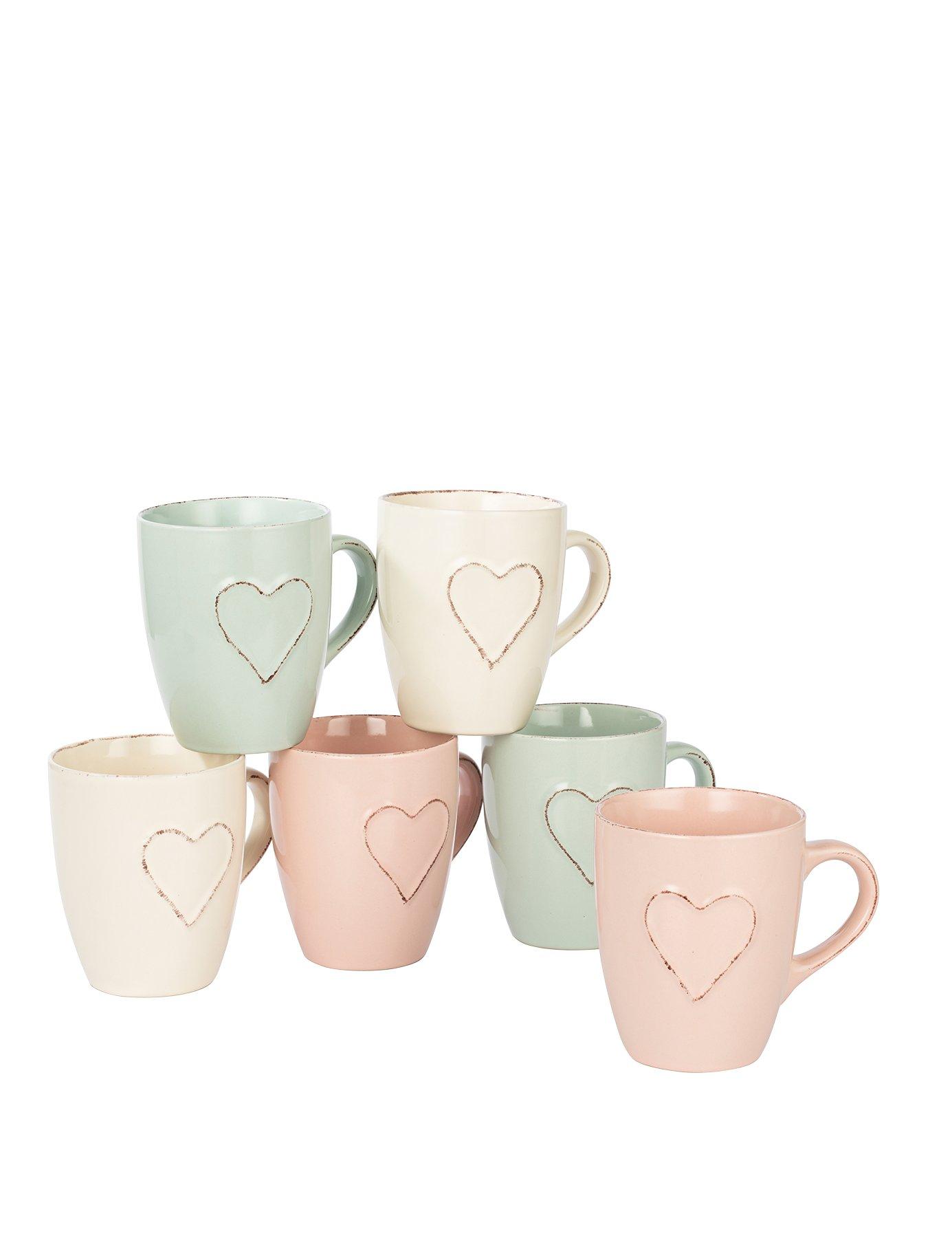 Product photograph of Set Of 6 Heritage Heart Mug Set from very.co.uk