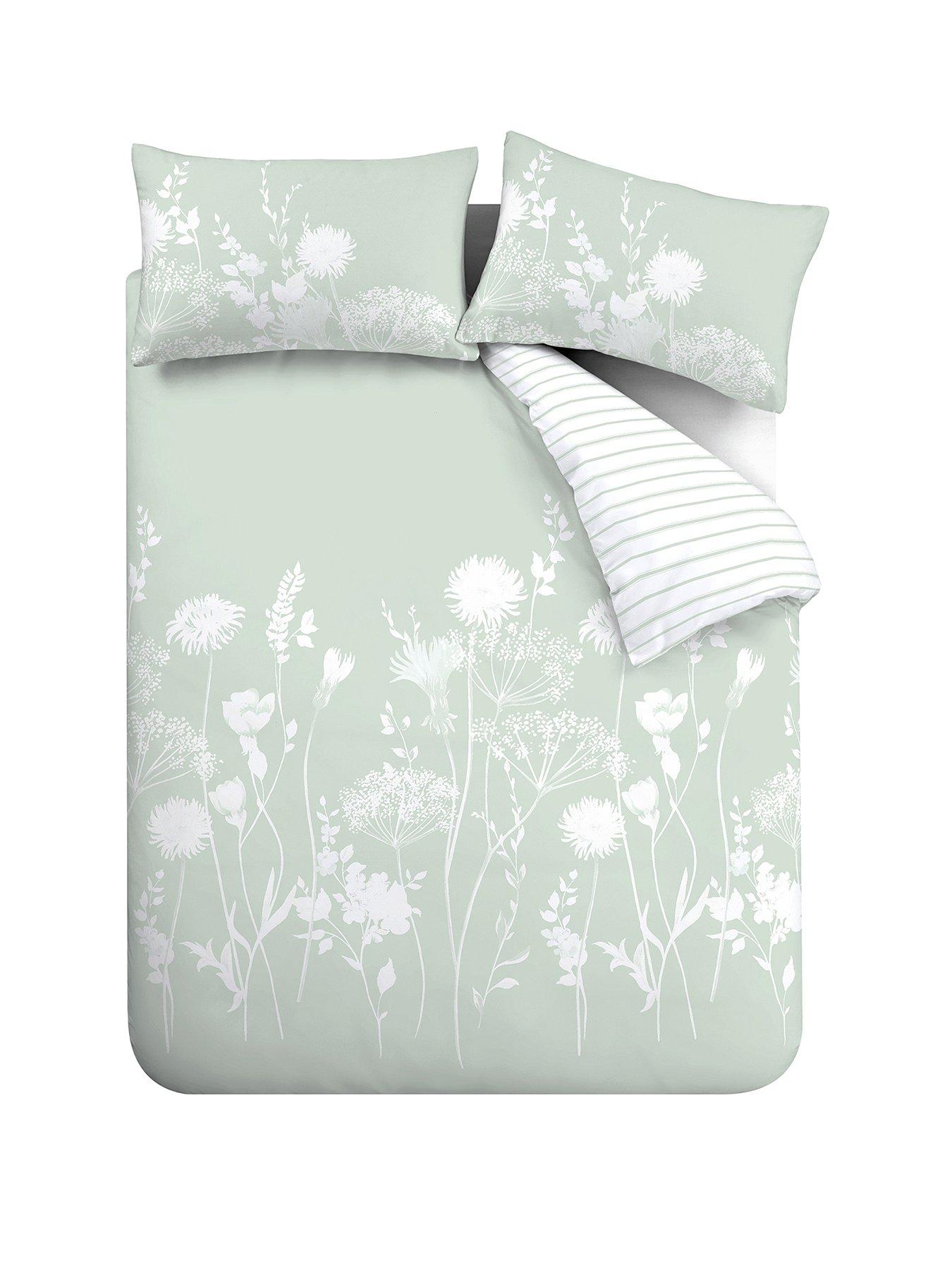 Image 2 of 4 of Catherine Lansfield Meadowsweet Floral Duvet Cover&nbsp;Set - Green