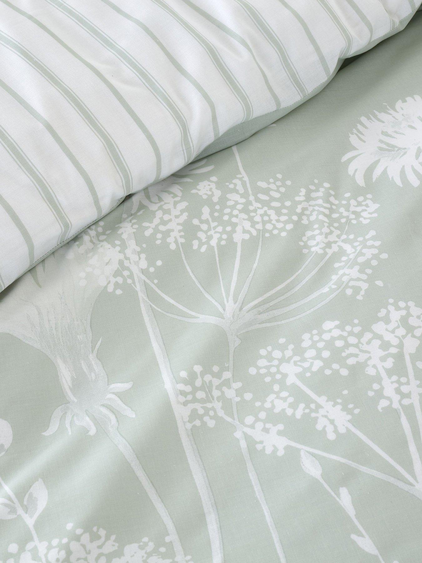 Copripiumino Catherine Lansfield Meadowsweet Floreale - Set 3 Pezzi Bianco/Grigio King Size - Foto 2