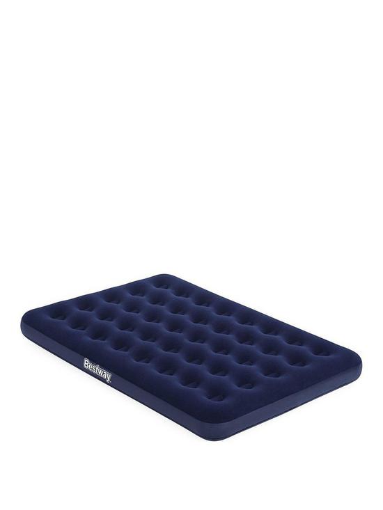 front image of bestway-double-flocked-airbed-with-pump