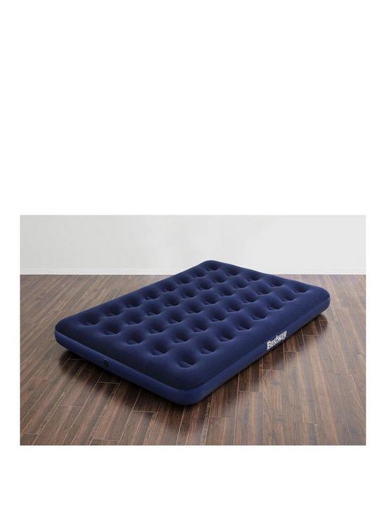 stillFront image of bestway-double-flocked-airbed-with-pump