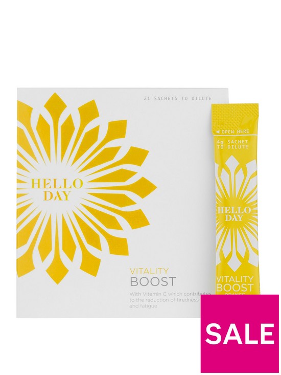 front image of hello-day-vitality-boost-vegan-84-grams-21-sachets-to-dilute