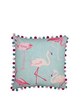 Product photograph of Riva Home Flamingo Cushion from very.co.uk