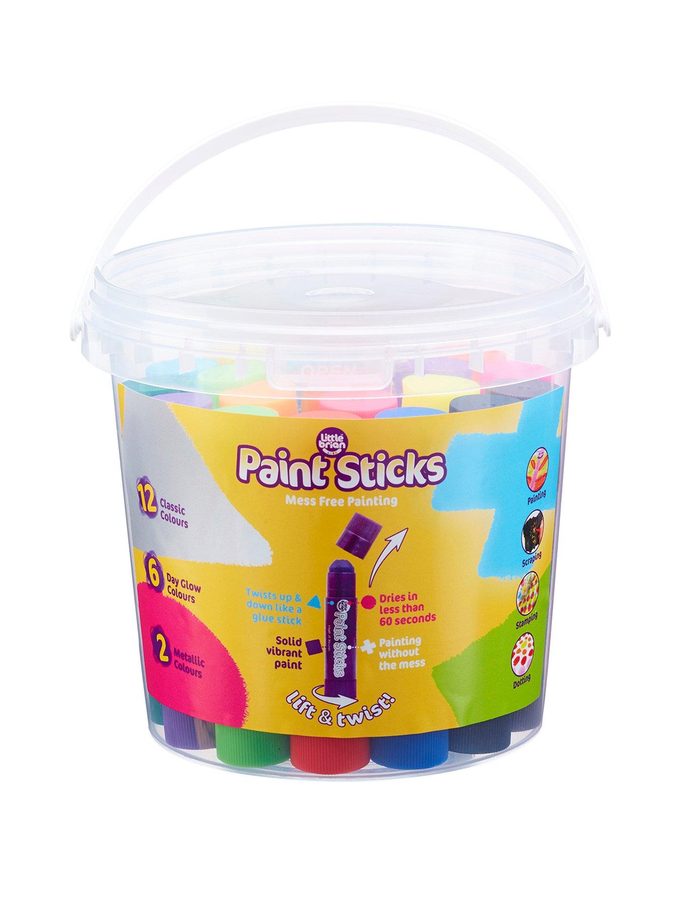 Little Brian Paint Sticks Assorted Paint Sticks Bucket (20 Assorted Colours) very.co.uk