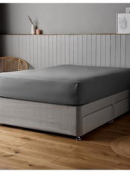 Product photograph of Silentnight Supersoft Fitted Sheet 28 Cm - Charcoal from very.co.uk
