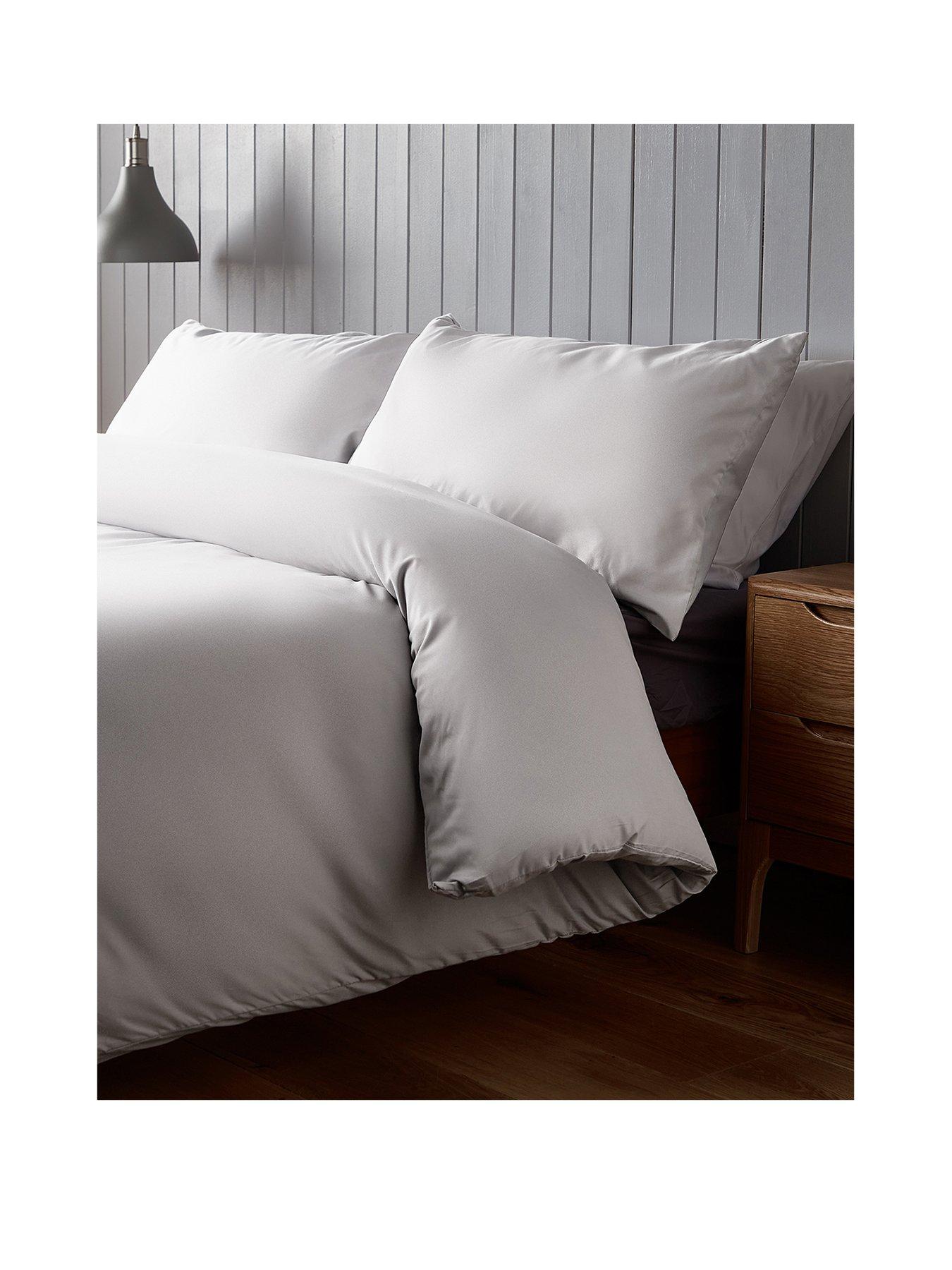 Silentnight Supersoft Plain Dye Duvet Cover Set White very.co.uk