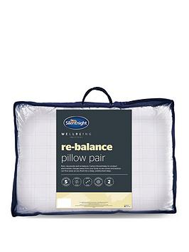 Product photograph of Silentnight Wellbeing Re-balance 1 Carbon Pillow Pair from very.co.uk