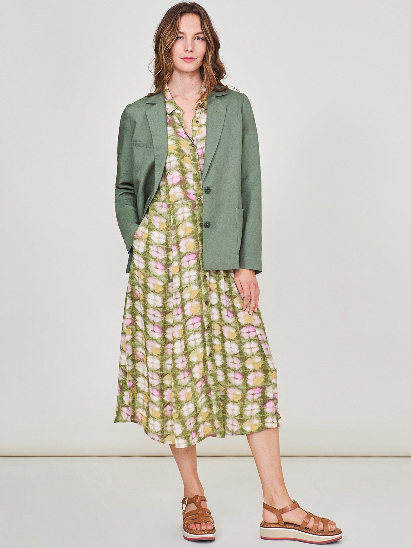 Workwear Winnie Linen Blazer - Green