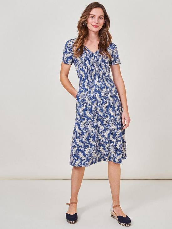 front image of white-stuff-anise-long-jersey-dress-blue