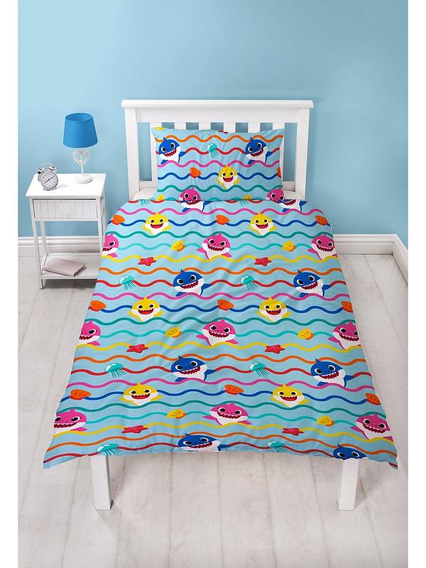 Baby Shark Rainbow Single Duvet Cover, Duvet And Cover All In One