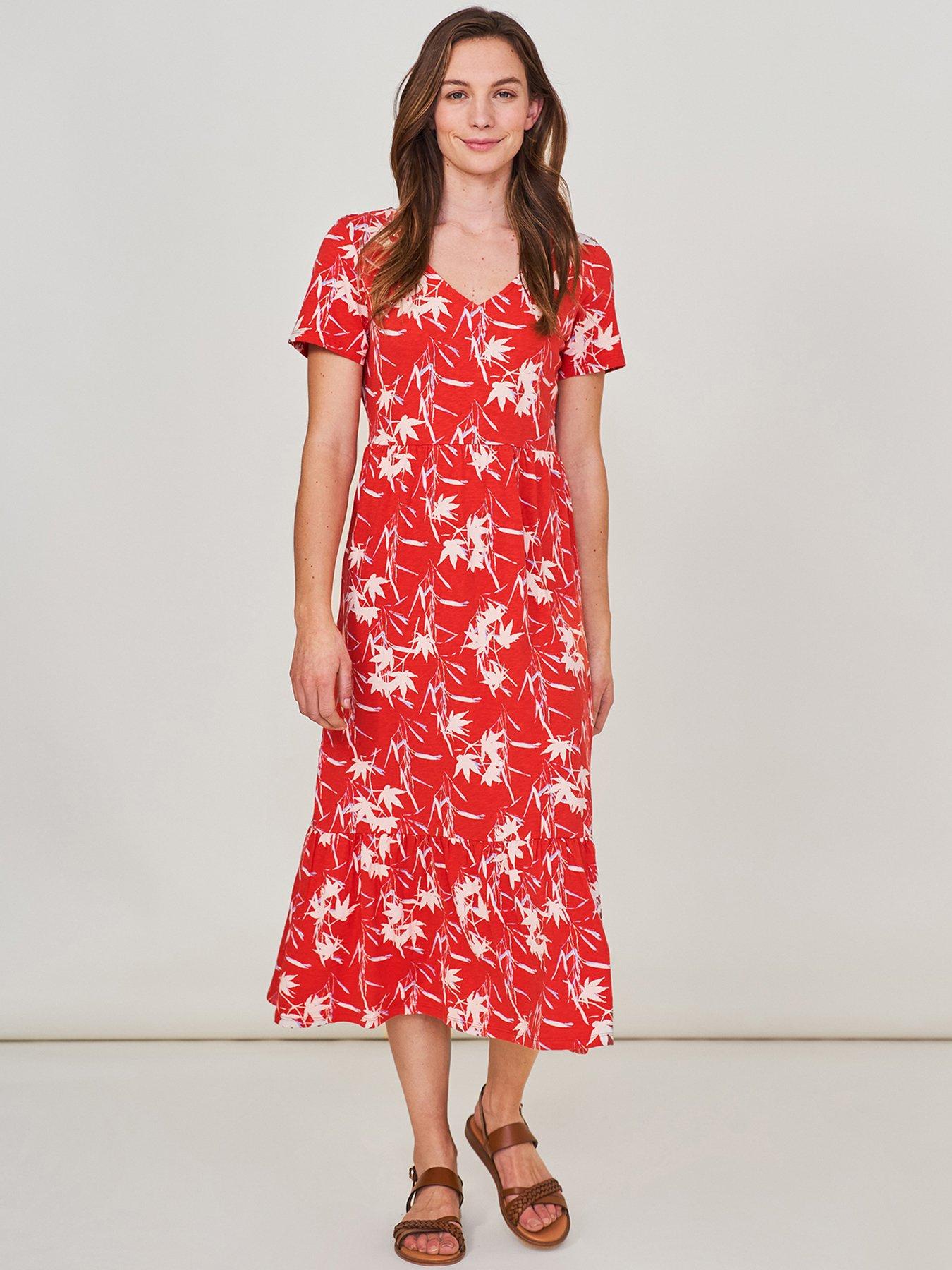 Women Emily Fairtrade Jersey Dress - Red