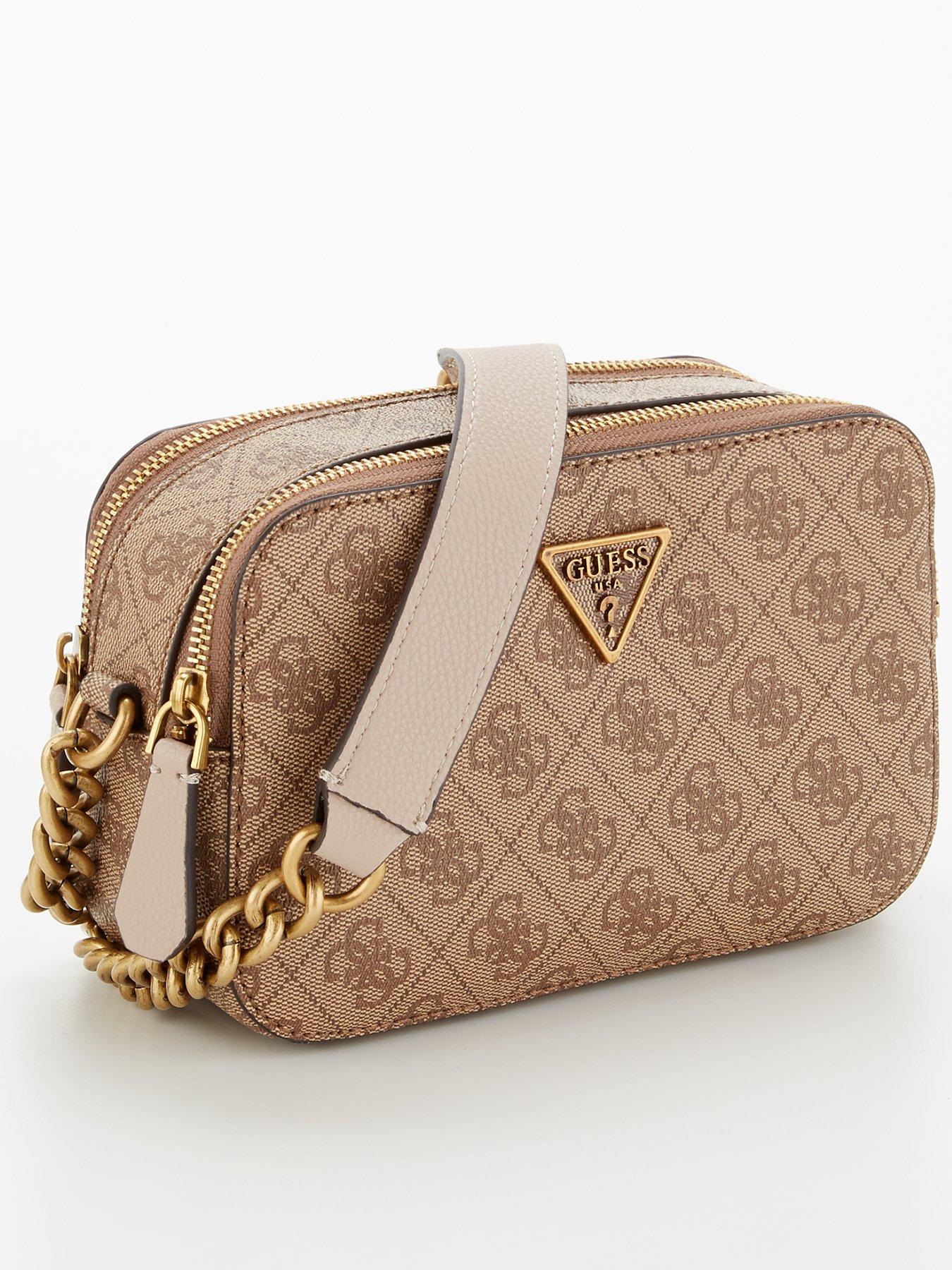 Guess Noelle Camera Bag Latte Logo very.co.uk