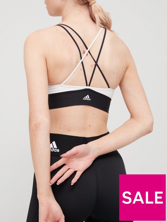 stillFront image of adidas-light-supportnbspall-me-3-bar-logo-bra-whiteblack