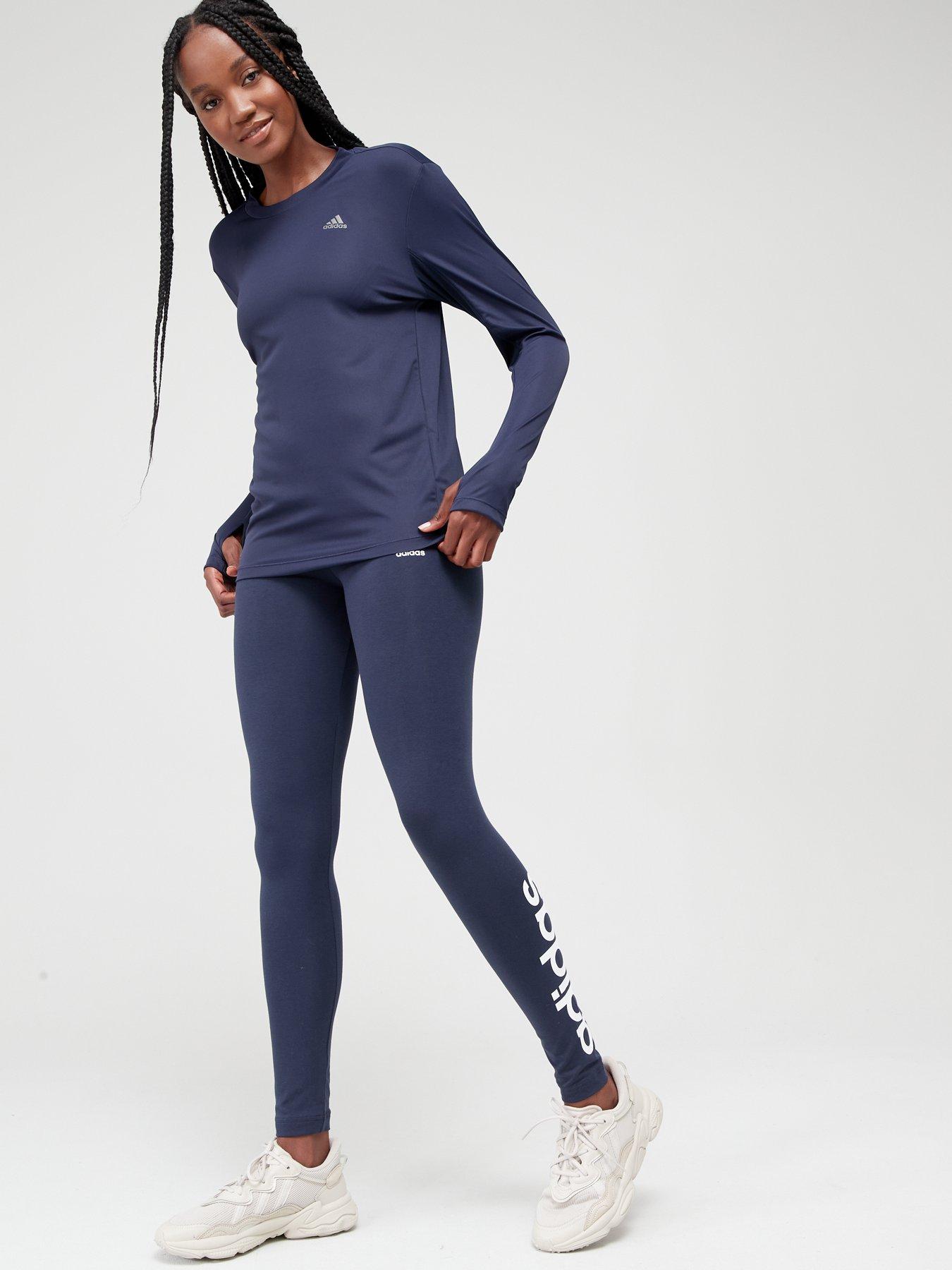 adidas 3 stripe navy leggings