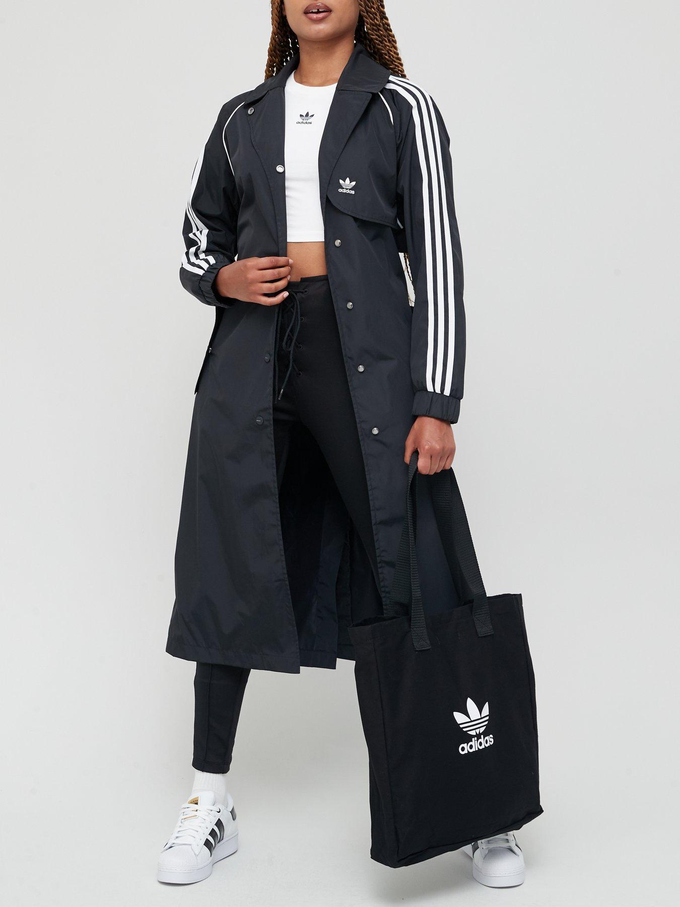 adidas Originals Trench Coat - Black | very.co.uk