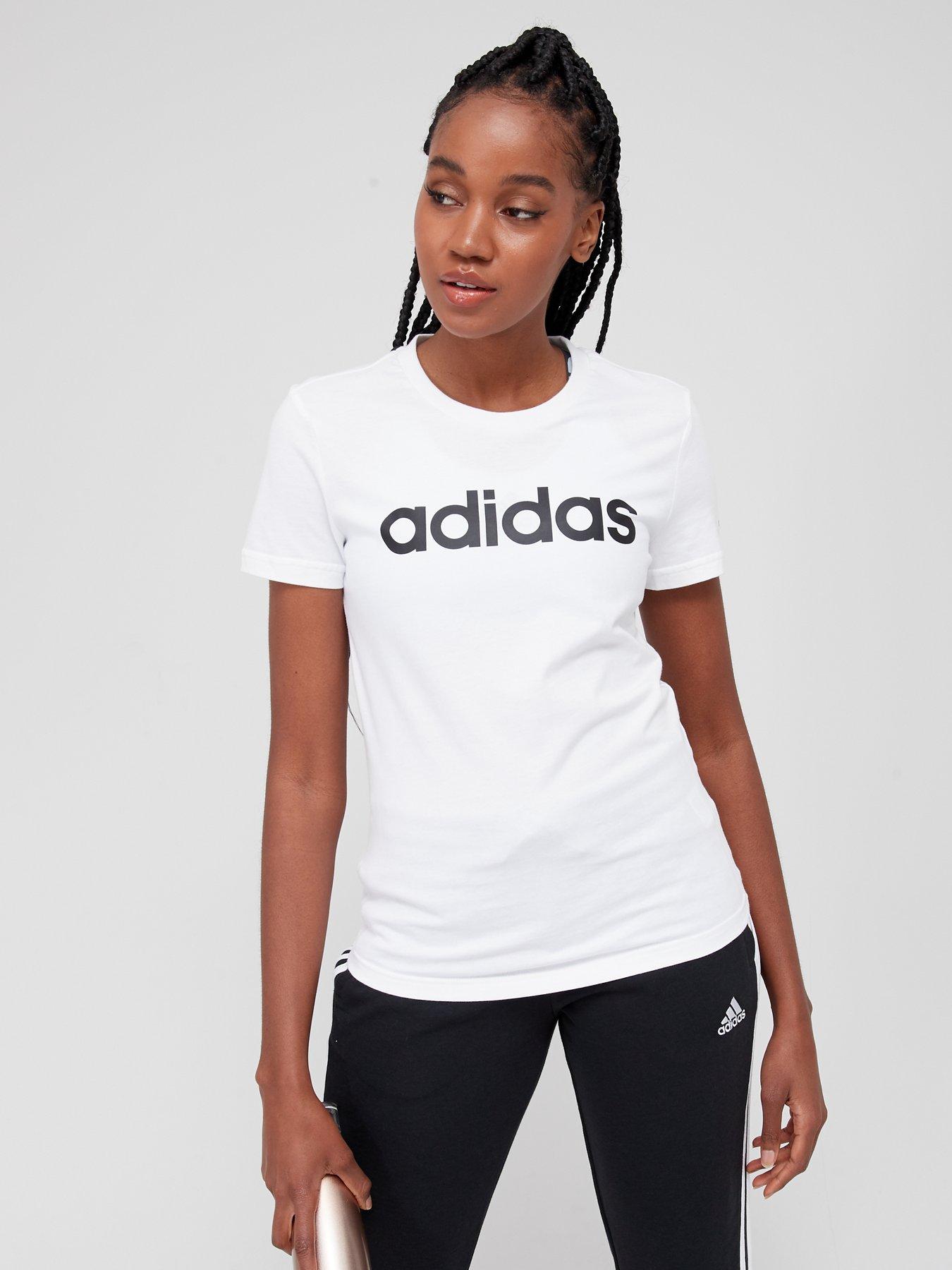 Adidas essential best sale linear t shirt