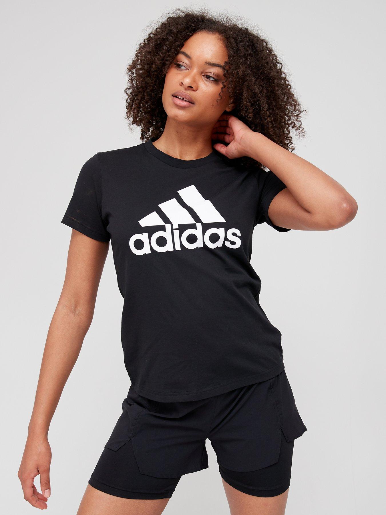 Logo Women\'s - adidas Big Sportswear Black/White Tee Essentials