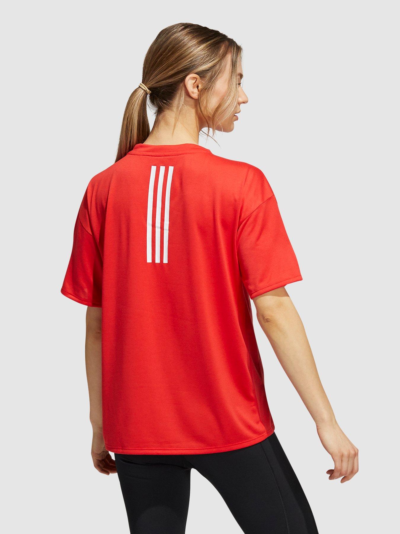 Tops & T-shirts Training Heat.Rdy 3 Stripes T-Shirt - Red/White