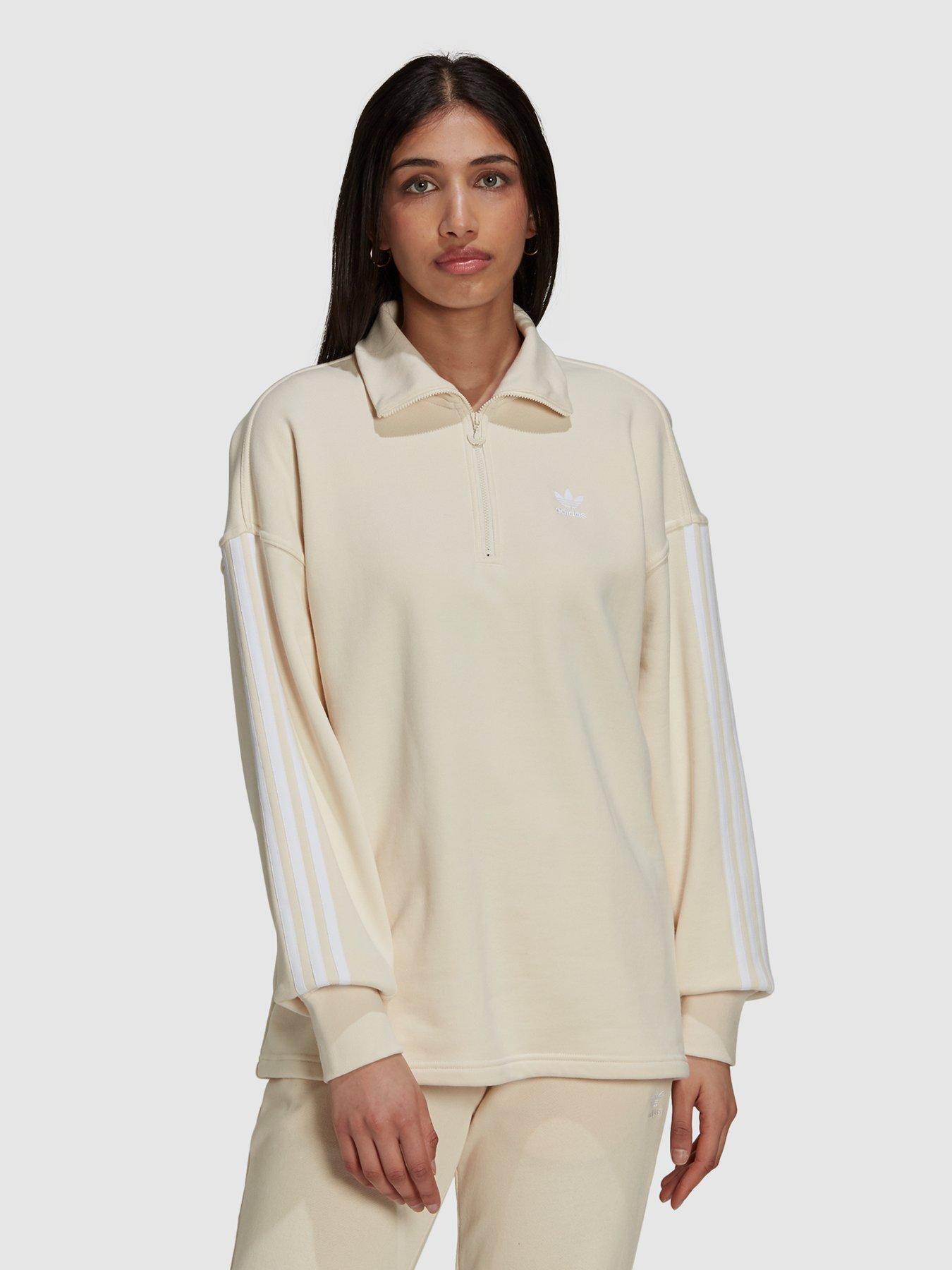  3 Stripes Half Zip Sweatshirt - Off White