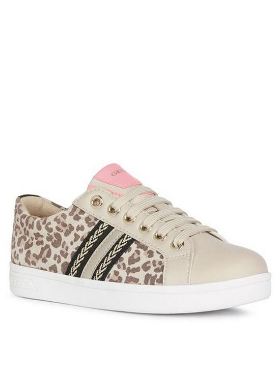 front image of geox-girls-djrock-lace-trainers-beige