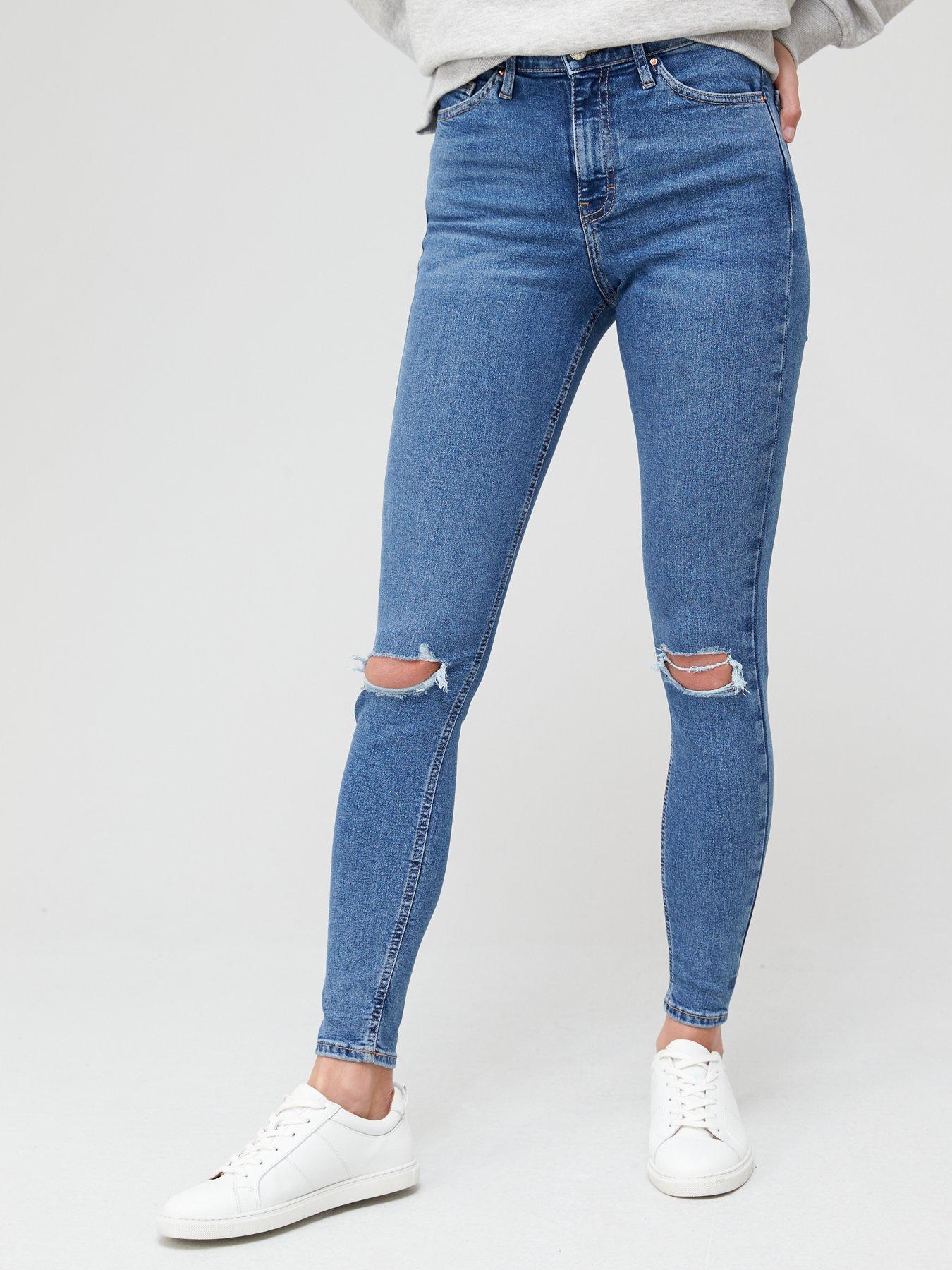 skinny ripped jeans blue