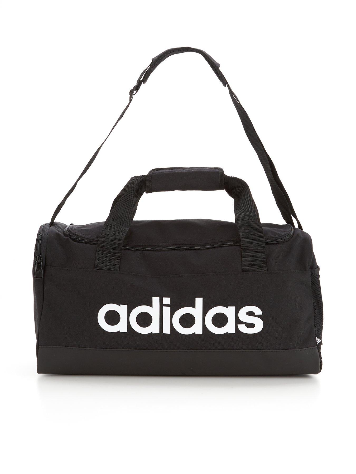 adidas Essentials Linear Duffel Bag - Black/White | very.co.uk