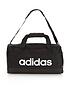 adidas-essentials-linear-duffel-bag-blackwhitefront
