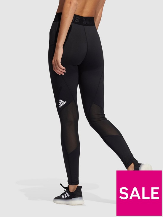 stillFront image of adidas-tech-fit-3-bar-78-leggings-blackwhite