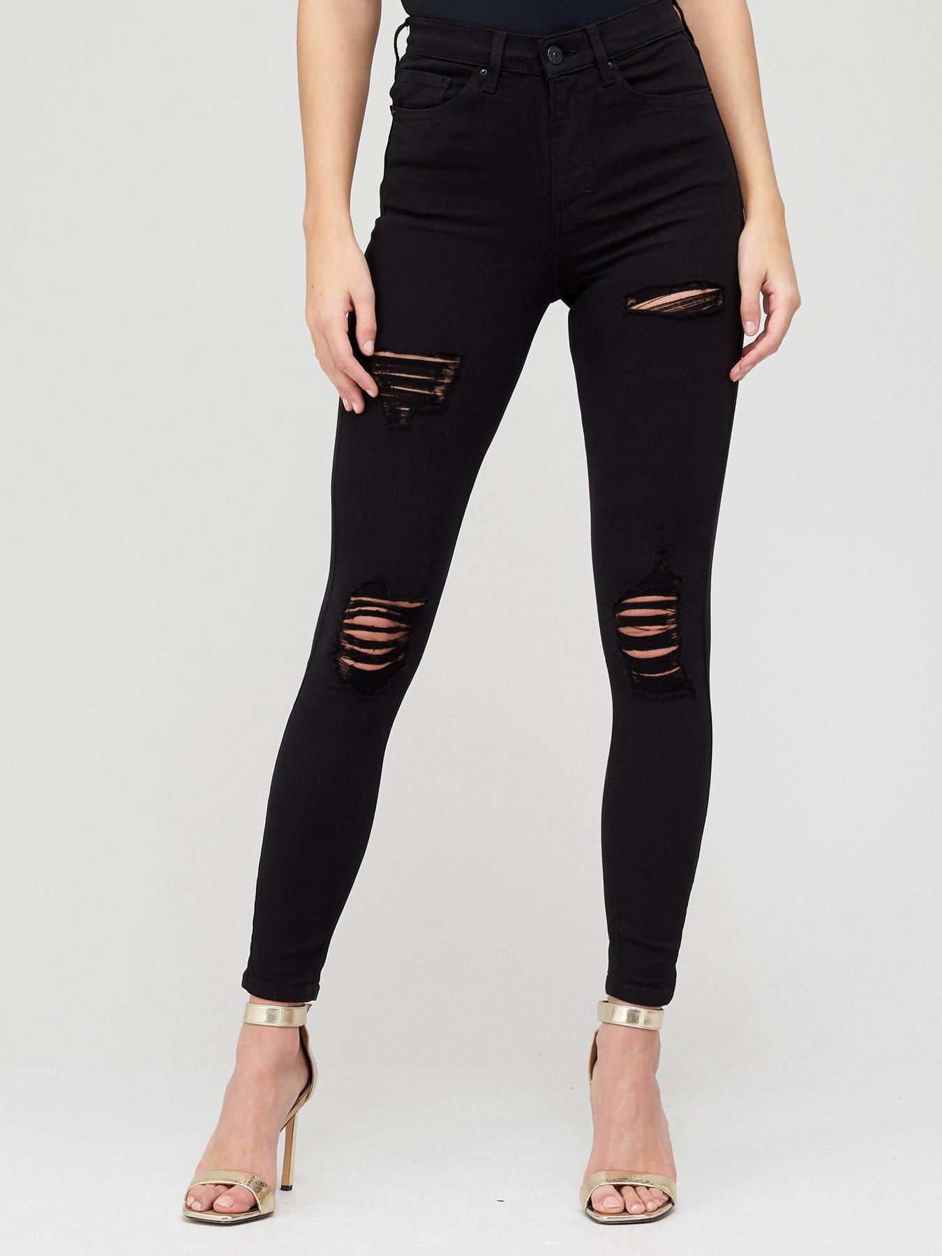 ladies ripped skinny jeans uk