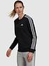  image of adidas-essentials-3-stripes-fleece-sweat-top-blackwhite