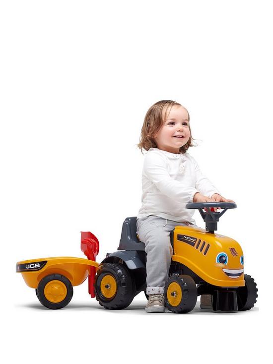 front image of baby-jcb-ride-on-tractor