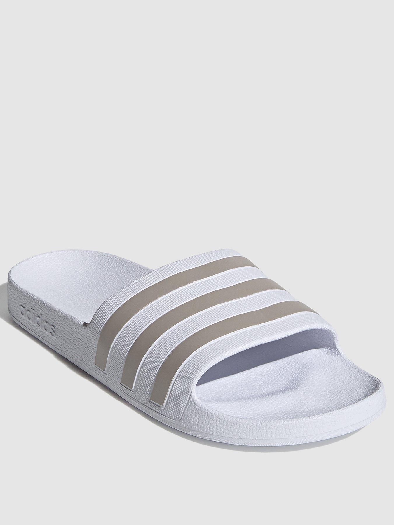 Adidas adilette slides online silver