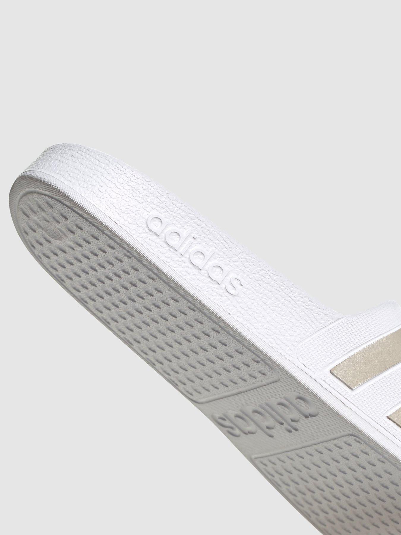 adidas Sportswear Unisex Adilette Aqua Sliders - White/Silver | Very.co.uk