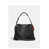 COACH Willow Polished Pebble Leather Shoulder Bag - Black | very.co.uk