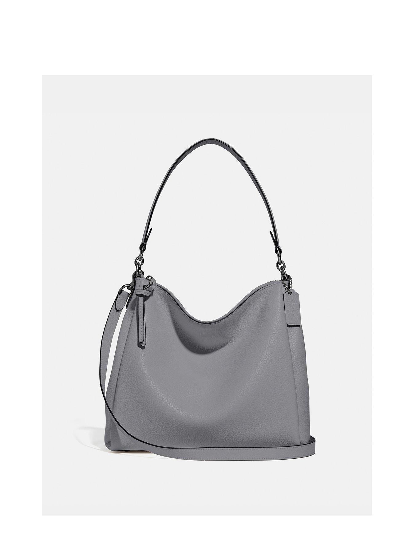 COACH Shay Soft Pebble Leather Shoulder Bag - Grey | very.co.uk