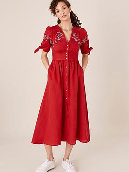 monsoon-floral-embroidered-linen-dolly-dress-red