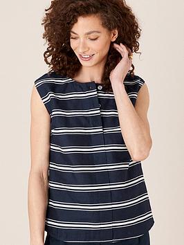 monsoon-anisha-printed-stripe-linen-t-shirt-navy