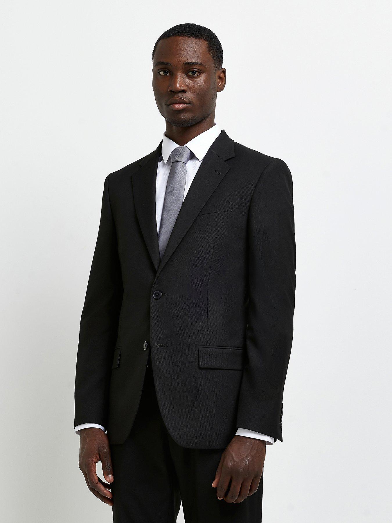 Mens skinny black blazer sale