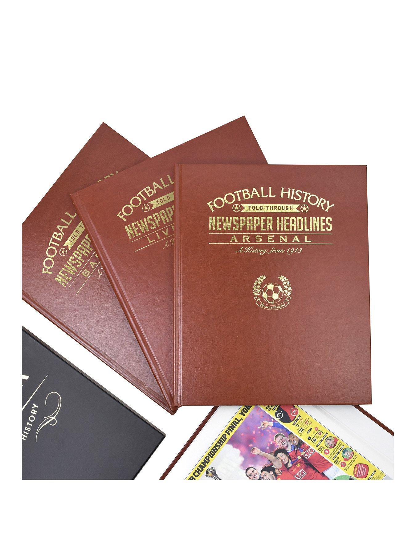 Brown Leatherette 61 Teams Signature gifts Personalised Football Club Newspaper Book 