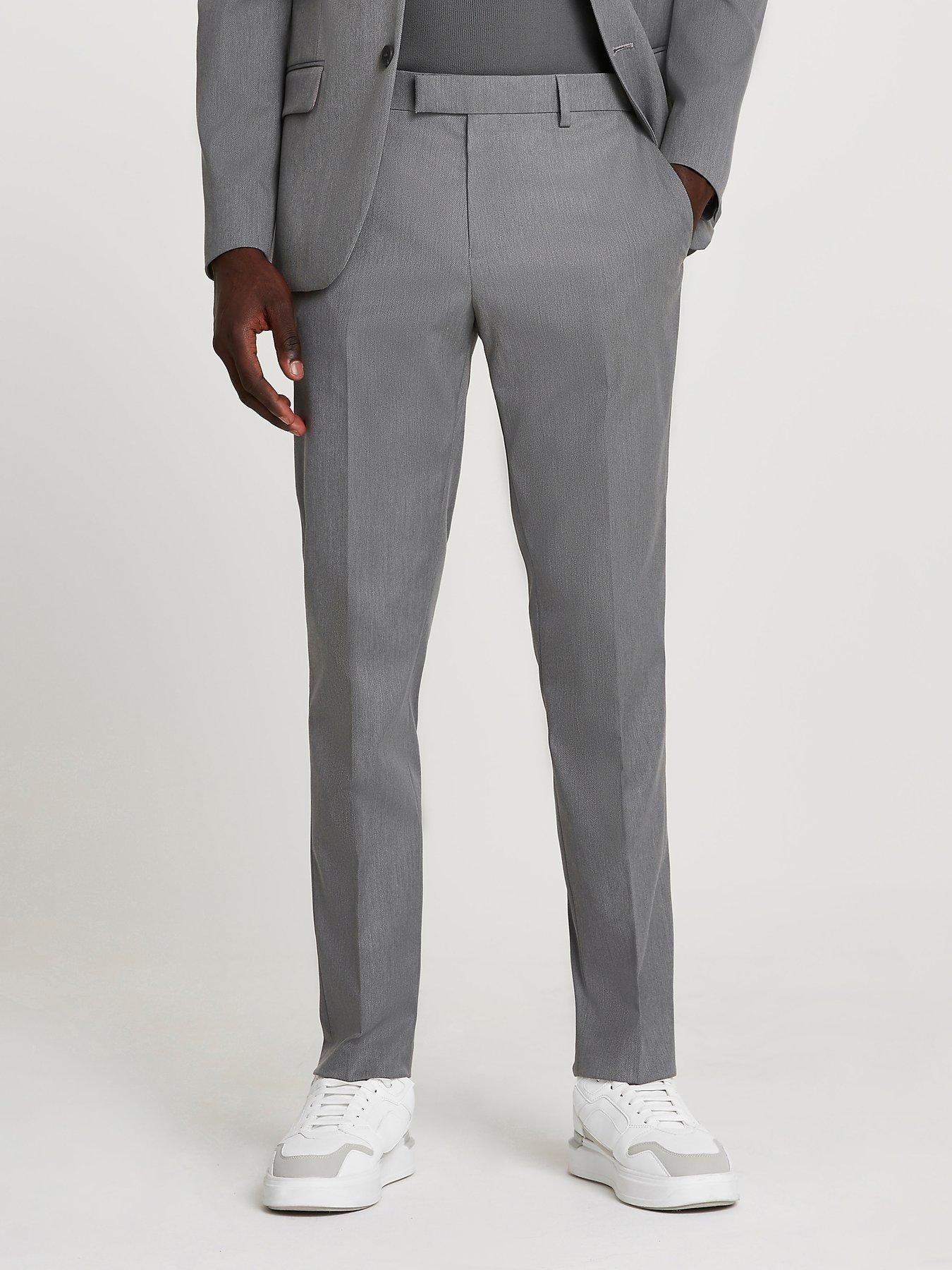 Mens grey skinny outlet suit