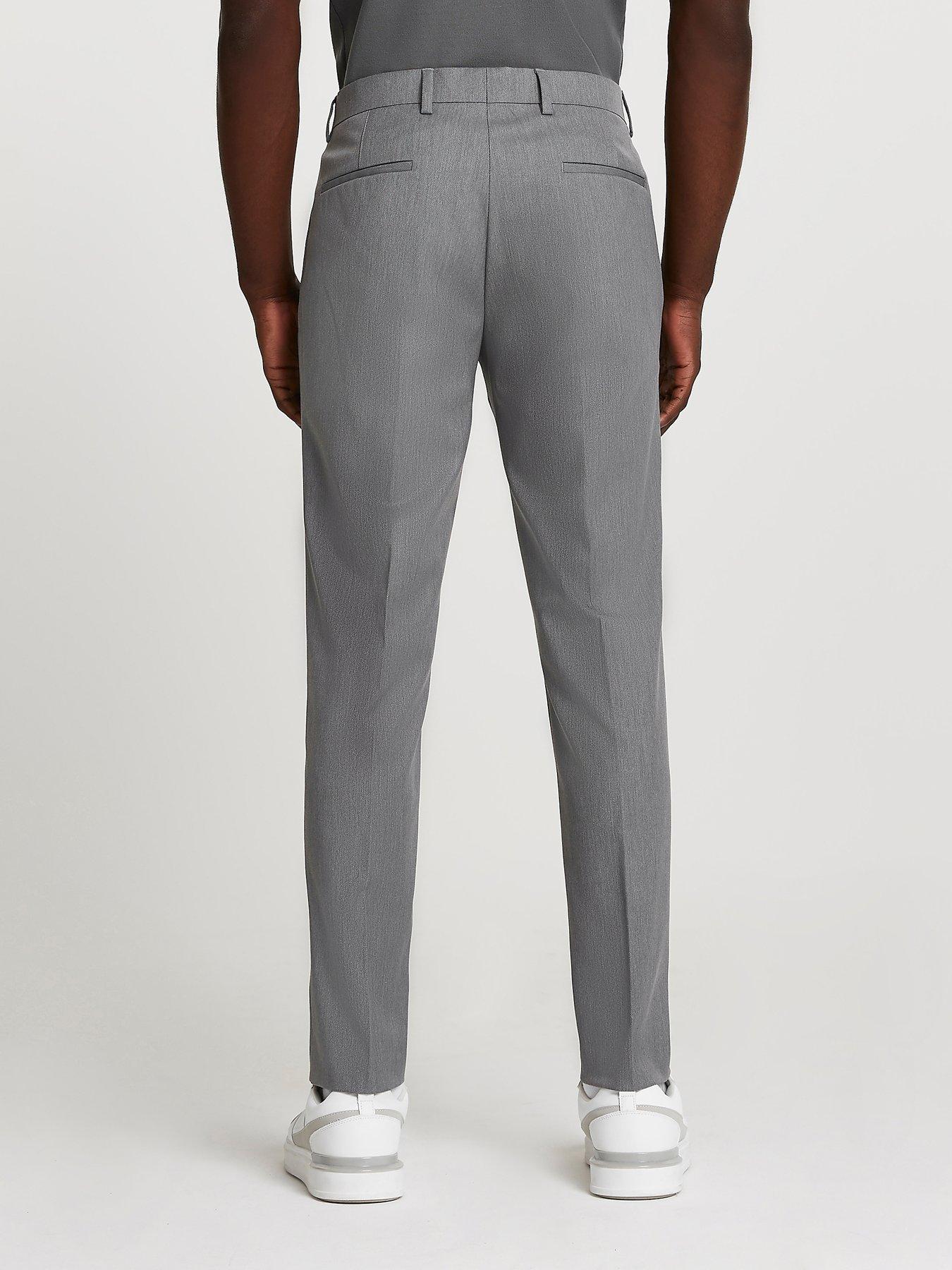 River Island Skinny Fit Twill Suit Trousers - Grey | very.co.uk