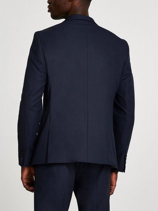 River Island Navy Skinny Twill Suit Jacket | very.co.uk