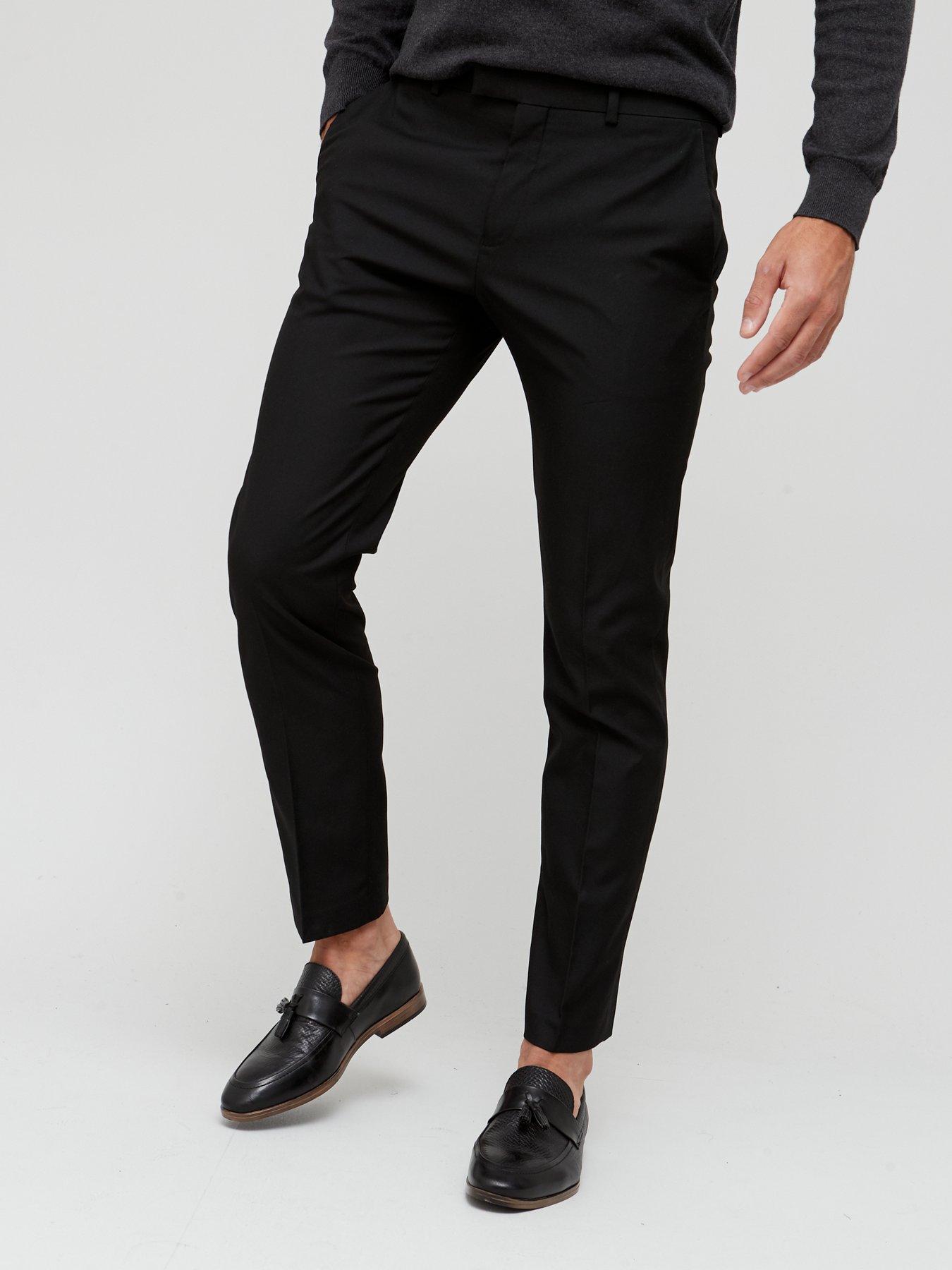 Black Twill Slim Suit Pants