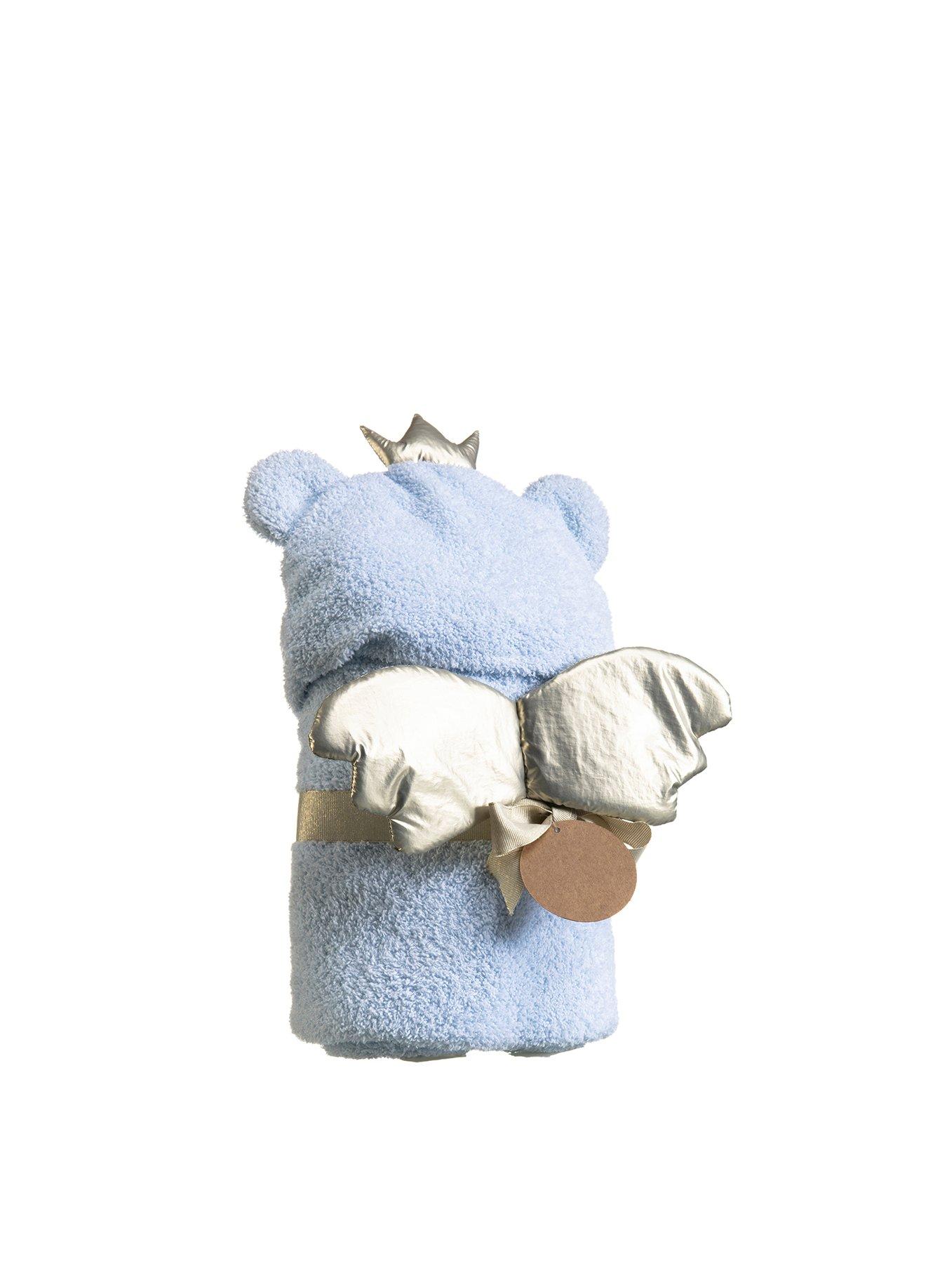 Clair De Lune Little Bear Hooded Blanket Blue very.co.uk