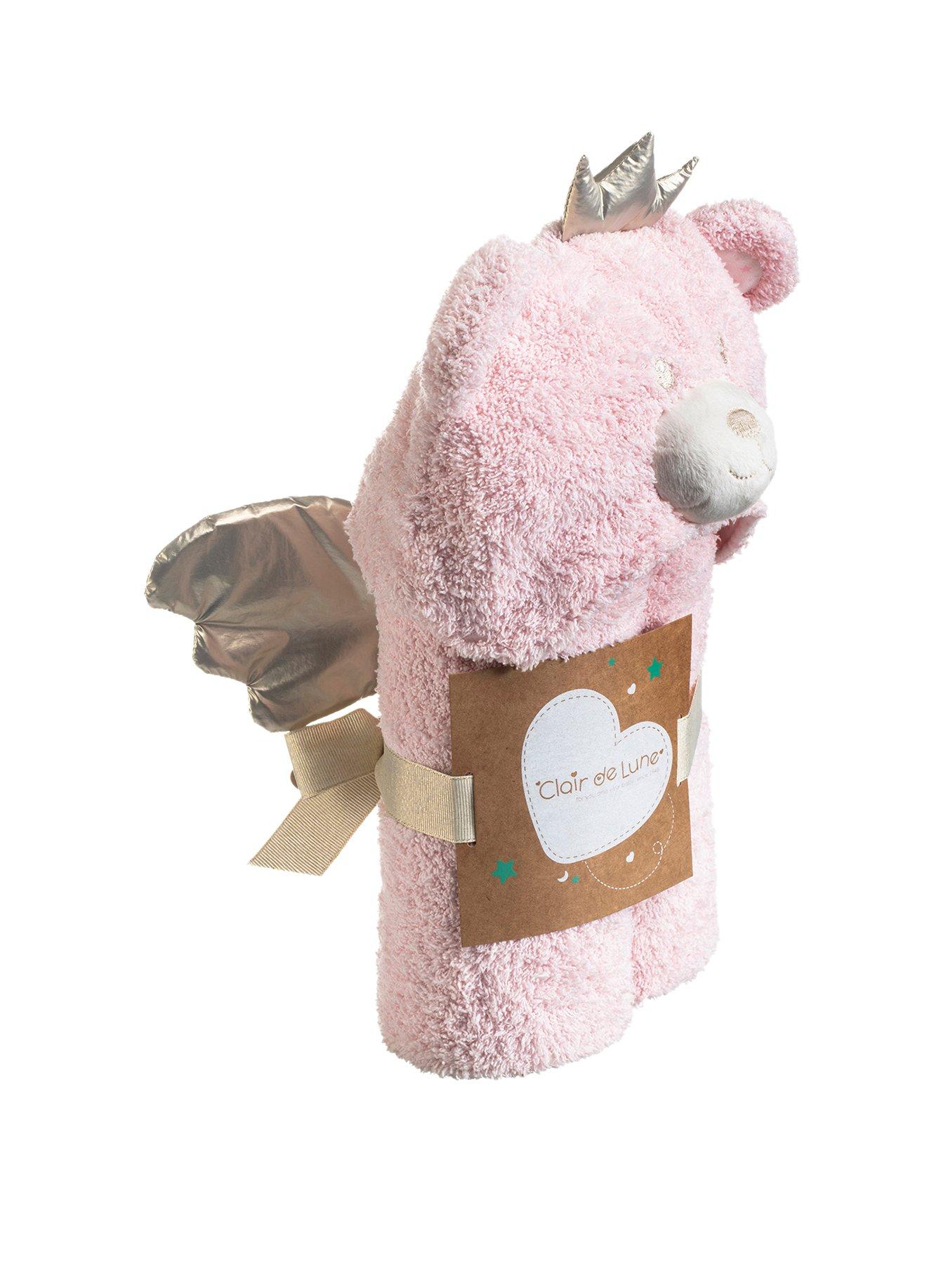 Clair De Lune Little Bear Hooded Blanket Pink very.co.uk