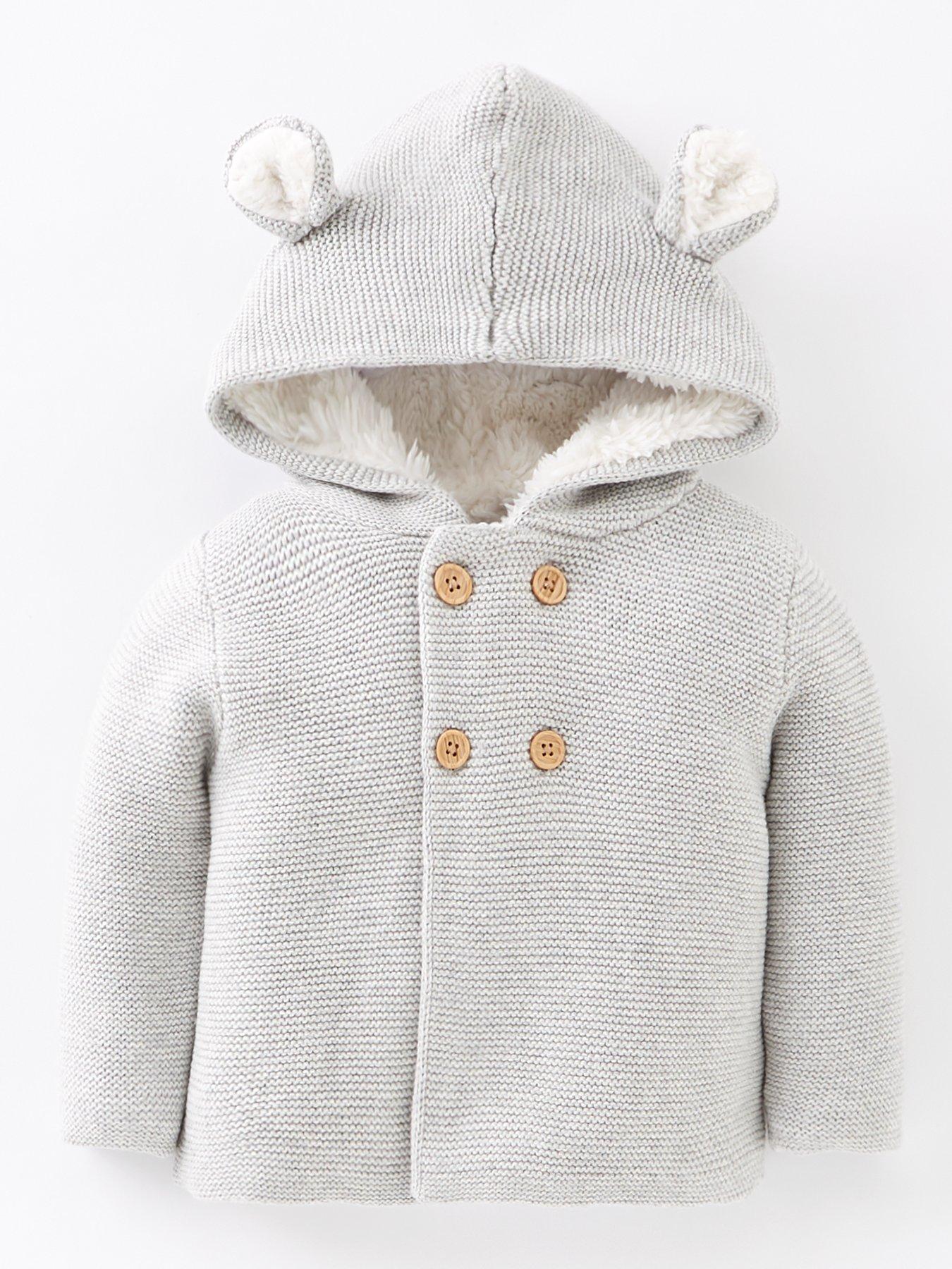 Grey knitted cardigan outlet baby